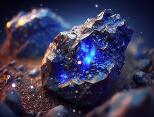 Obraz premium Sodalite crystal background stone Close up Multicolored gemstone