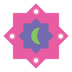 islamic star multi color design