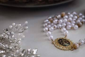 terço católico com imagem