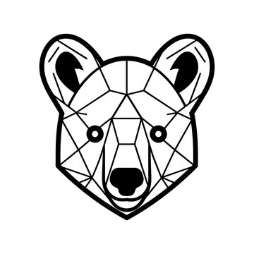 recommend clip art: Bear linear icon. Bear logo design. Black bear symbol.