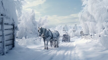 horses in winter