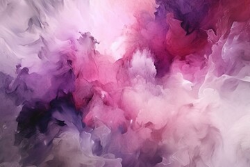 Abstract background with magenta and grey tones, resembling a watercolor and oil paint mix with powder paint. Digital illustration. Generative AI - obrazy, fototapety, plakaty