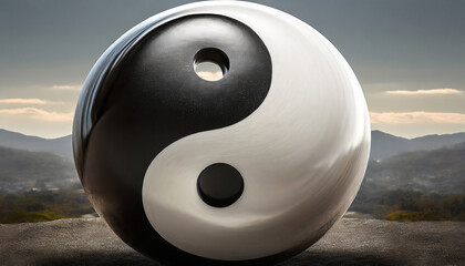 ying yang ball - obrazy, fototapety, plakaty