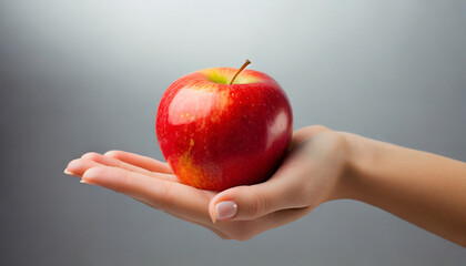 ai generated photo of hand holding apple