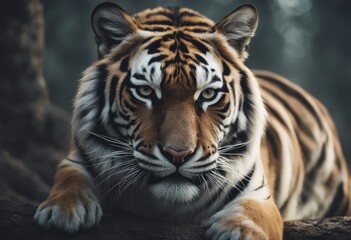tiger wallpaper, in the style of graphite realism, mist, realistic,  wimmelbilder, ivory, dynamic pose