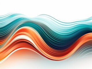 Colorful wave stripes pattern on white background