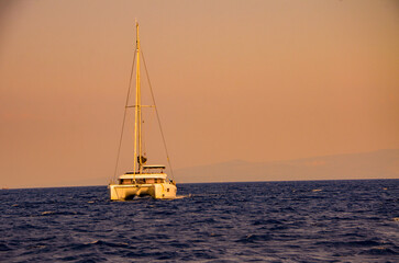 white sailboat in the Adriatic Sea in Croatia