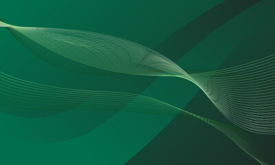 green lines wave curve smooth gradient abstract background