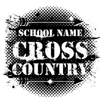 Cross Country Running Banner For School Vector Illustration