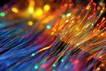 Close-up of fiber optics. Generative AI