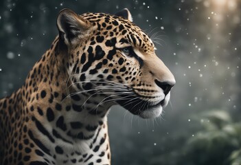 Obraz premium jaguar wallpaper, mist, realistic, wimmelbilder, ivory, dynamic pose