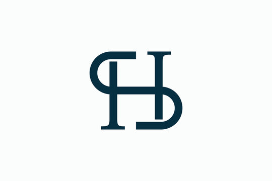 combination letter sh logo design with ambigram concept