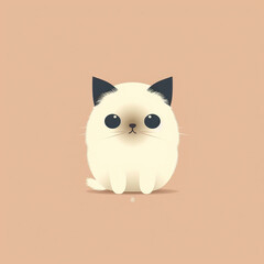 Adorable Siamese Kitten Illustration