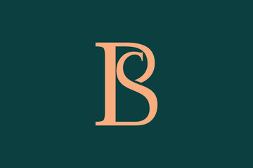 combination letter bs logo design premium vector