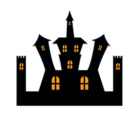 halloween castle spooky illustration