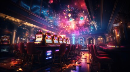 illustration of casino jackpot slot machine