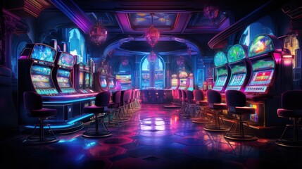 illustration of casino jackpot slot machine