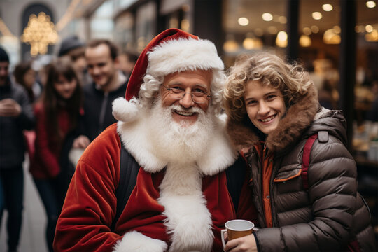 Santa Claus and People Dressed as Santa Images