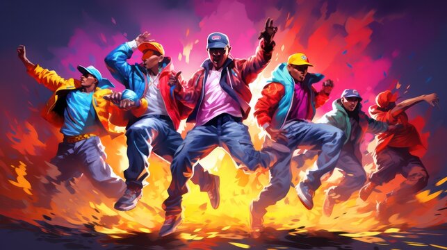 illustration of hip hop dancer in action