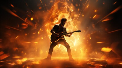illustration of guitarist in action