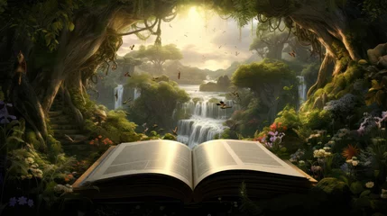 Foto op Canvas illustration of Bible Book of Genesis © Left