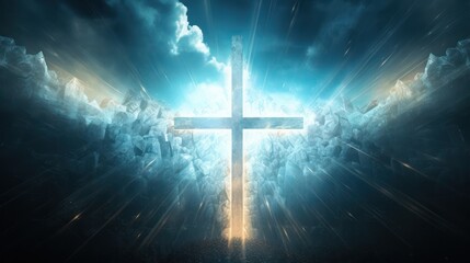 illustration of Cross with Epic Background and colors