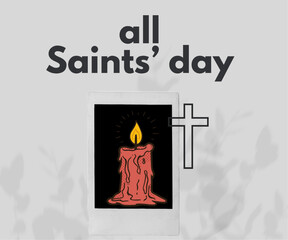 Vector illustration for All Saints Day.
 Suitable for greeting card, poster and banner.
Flat all saints day Vector