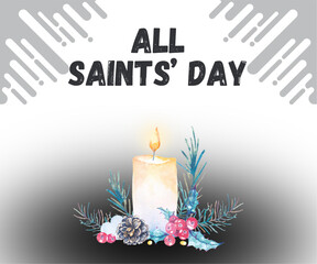 Vector illustration for All Saints Day.
 Suitable for greeting card, poster and banner.
Flat all saints day Vector