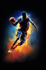 illustration of Basketball Player in Action