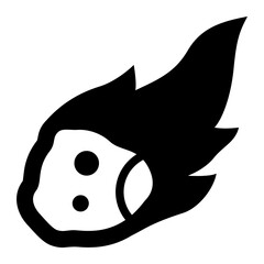 Comet black solid glyph icon
