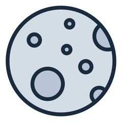 Moon color filled line icon