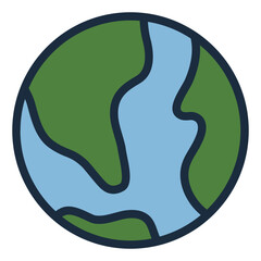 Earth color filled line icon