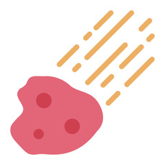 Meteorite color flat icon