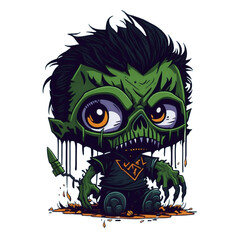 Zombie Cartoon Illustration PNG Transparent Background