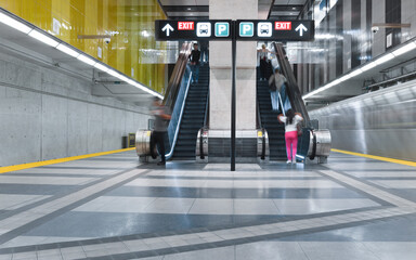 train leaving Toronto Subway Station