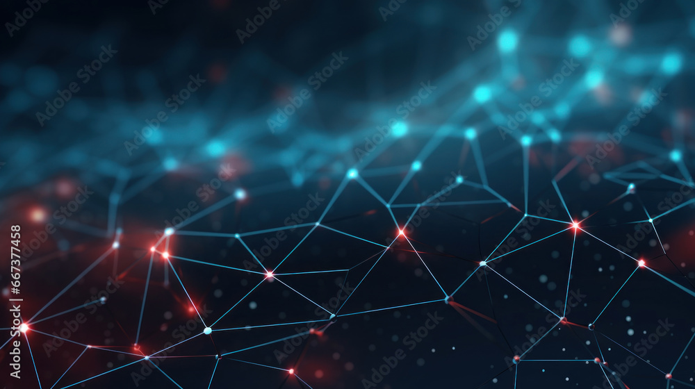 Poster abstract background with lines and glowing dots