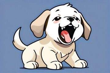 Fototapeta premium a yawning dog Generative AI