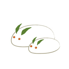親子の雪ウサギのイラスト