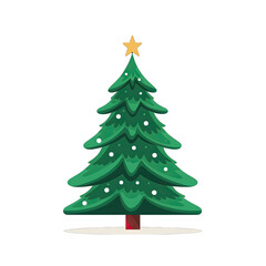 Christmas tree - flat design illustration, isolated