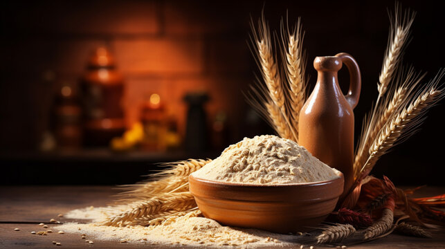 flour and wheat HD 8K wallpaper Stock Photographic Image 