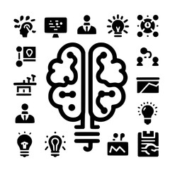  minimalist Graphics: Business and Startup Icons and Pictograms, set of editable stroke Art, business and startups