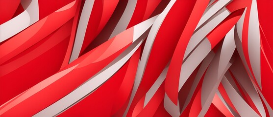 Abstract loops of red retro geometrical shapes and lines background from Generative AI