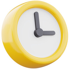Alarm clock 3d icon watch design illustration isolated on transparent background