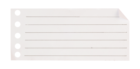 lined binder paper isolated