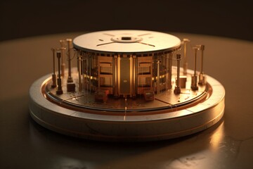 3D rendering of Alessandro Volta's battery. Generative AI