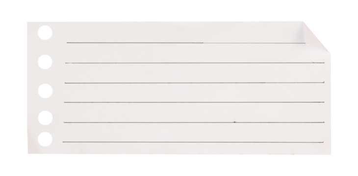 lined binder paper isolated