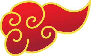 chinese red cloud oriental style element design