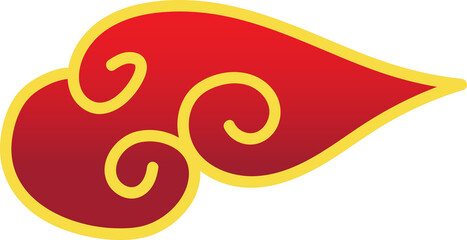 Obraz premium chinese red cloud oriental style element design