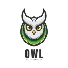 Illustration Head Owl Mascot Logo