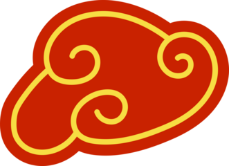 chinese red cloud oriental style element design